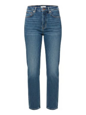 jeans rectos de talle alto · azul