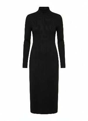 turtleneck midi dress