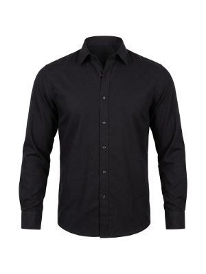 camisa negra de manga larga · negro