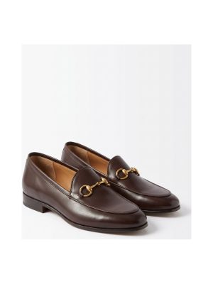 leather loafers with metal detail