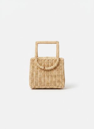 woven straw handbag