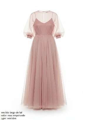 vestido largo de tul