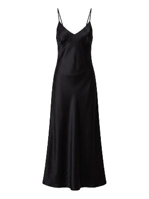 vestido largo tipo lencero · negro