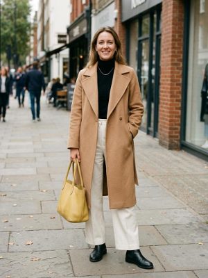 Camel long coat for your everyday looks this season