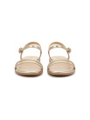 sandalias planas · dorado