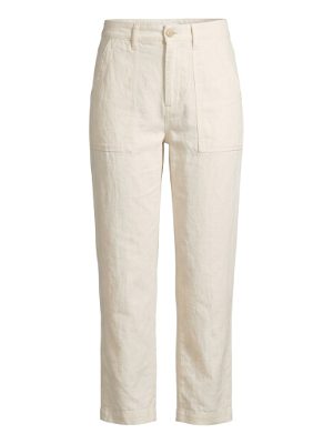 straight linen trousers