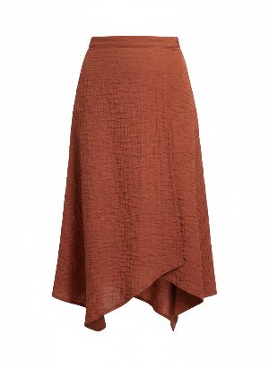 textured asymmetric midi skirt