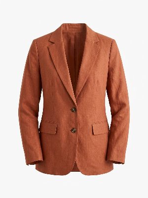 blazer de lino · marrón