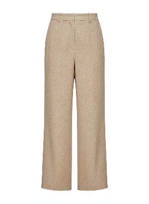 pantalones de lino de pierna ancha