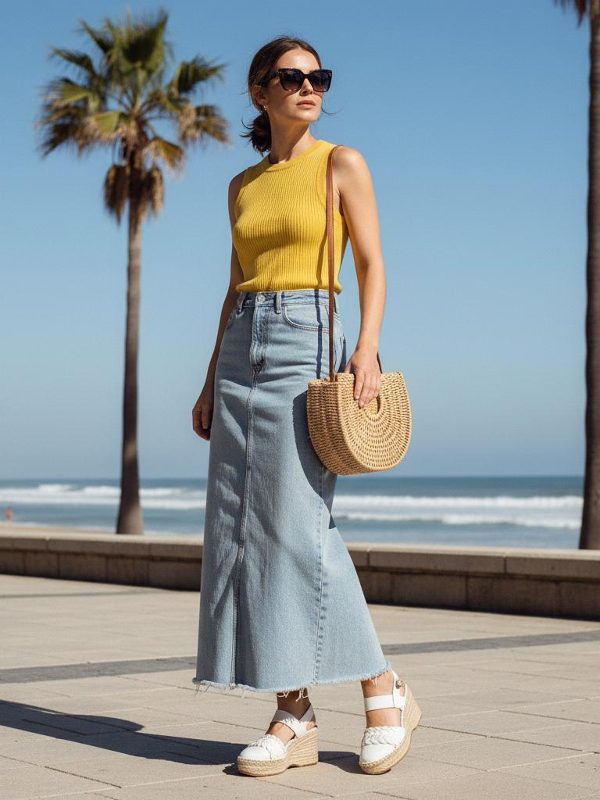Coastal Summer Chic: Denim & Sunny Accents