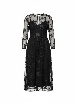 sheer floral midi dress