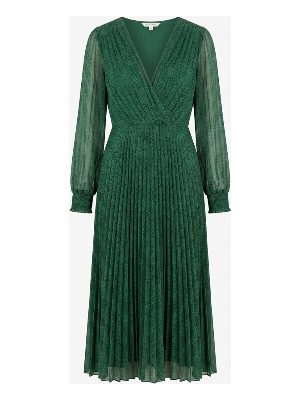 pleated midi dress