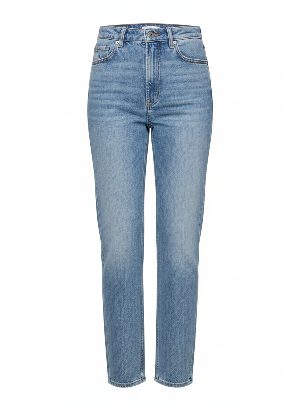high-waisted straight jeans