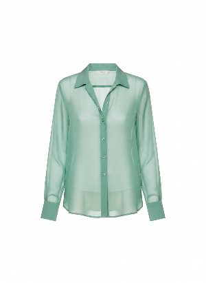 Sheer long-sleeved shirt