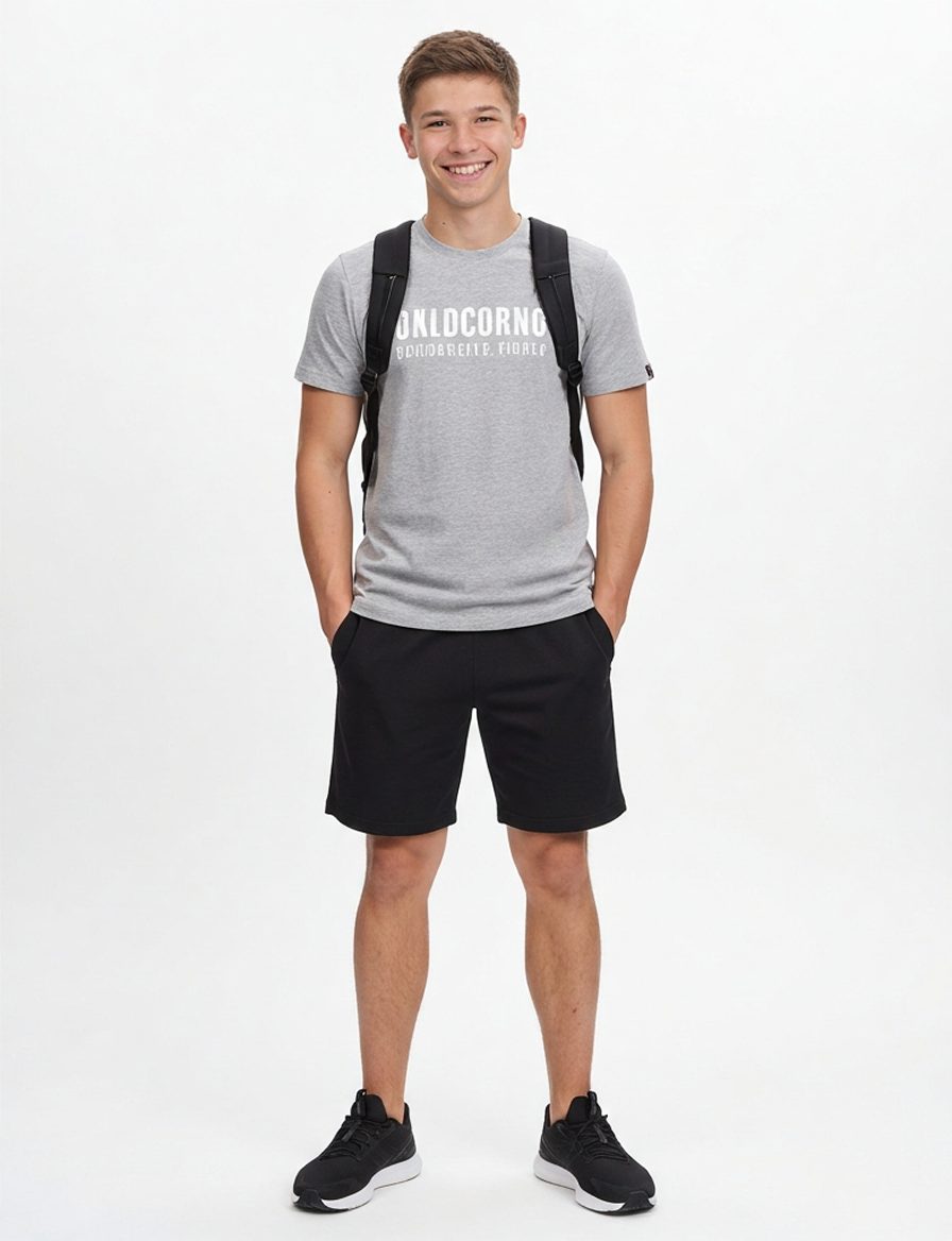 El joven luce un conjunto moderno y cómodo, ideal para un estilo casual. · Outfit de Nicolas López Roman