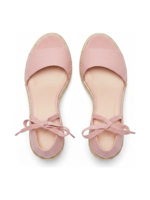 sandalias de cuña tipo alpargata · rosa