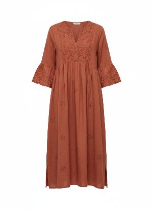 embroidered midi dress