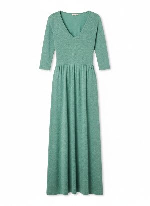 three-quarter sleeve maxi dress