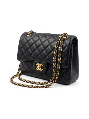 bolso de mano negro con cadena · negro
