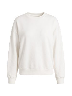 sudadera blanca de cuello redondo · blanco
