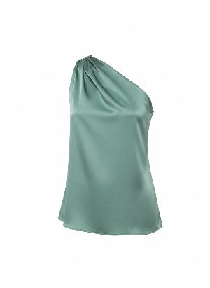 asymmetrical satin blouse