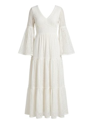 long lace dress with bell sleeves