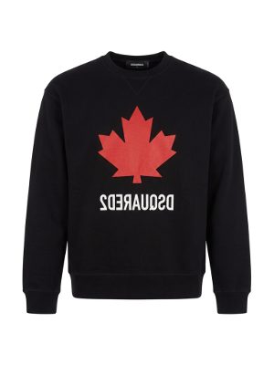 sudadera negra con estampado de hoja de arce · negro