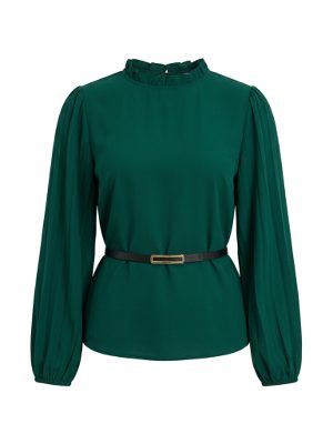 blusa verde de manga larga · verde