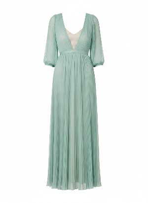 long pleated dress