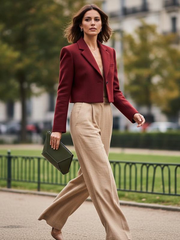 Berry Hues & Linen Flow: Urban Casual Elegance