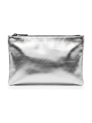 bolso de mano metálico · plateado