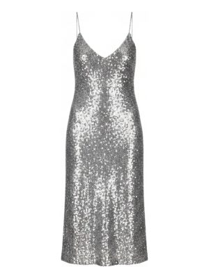 vestido lencero de lentejuelas · plateado