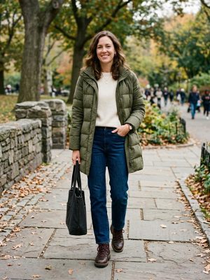 Green quilted jacket for your autumn walks