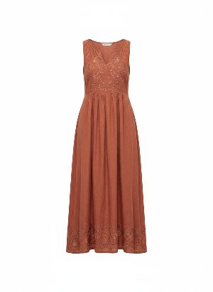 embroidered sleeveless maxi dress