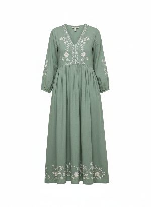 Embroidered maxi dress