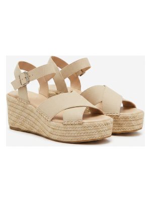 sandalias de esparto con plataforma · beige