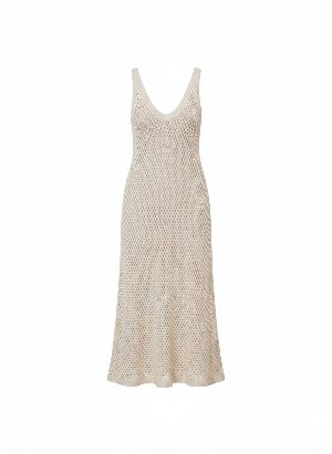 vestido midi de ganchillo