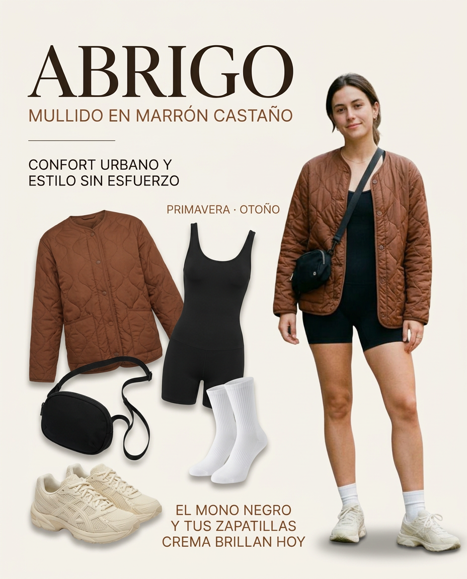 Chaqueta acolchada marrón para tus días de entretiempo