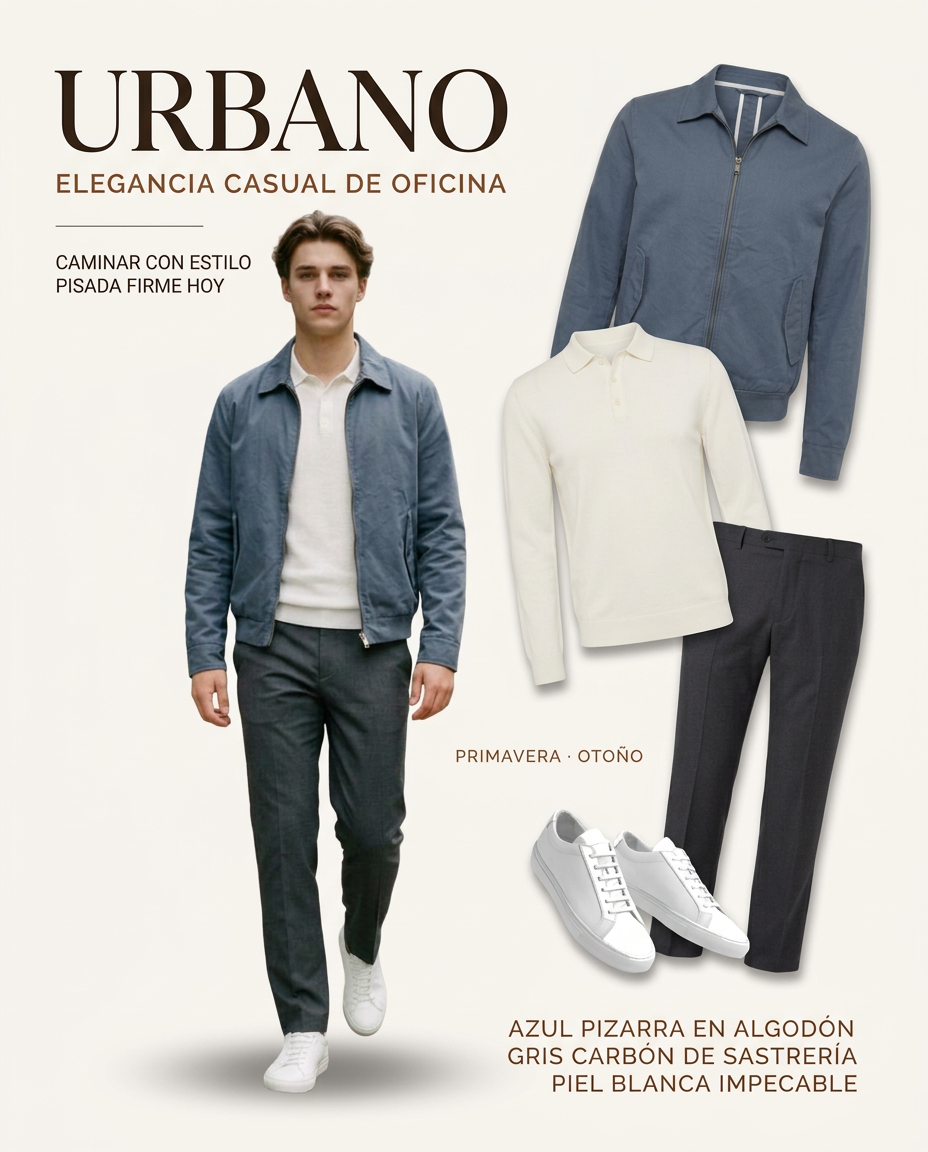 Blouson bleu grisé pour ton nouvel uniforme de bureau