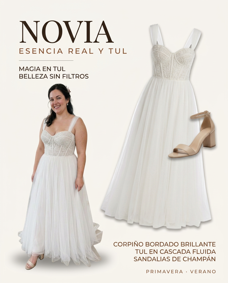 Vestido de novia largo blanco para una boda de cuento