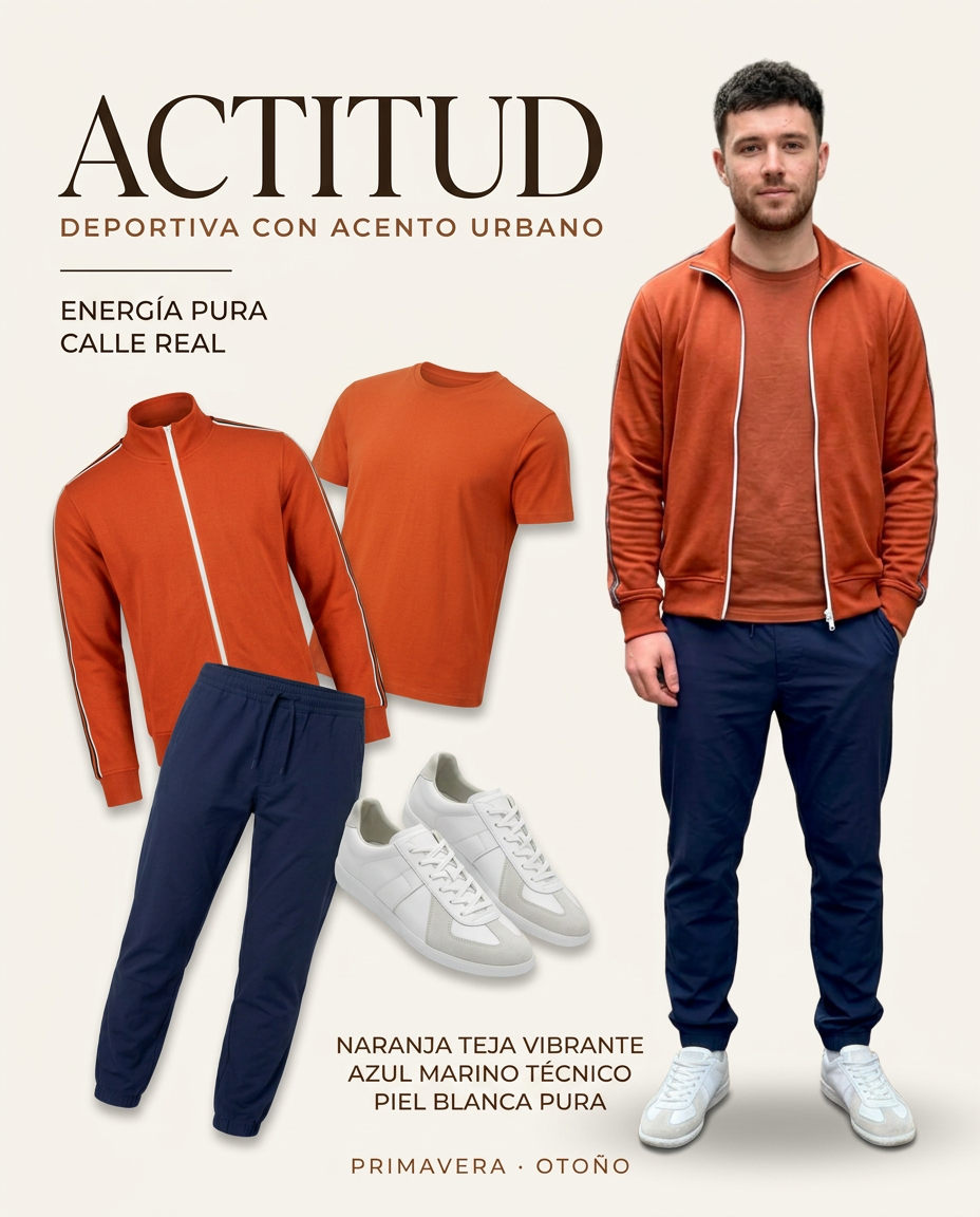 Estilo urbano naranja y marino para tus días